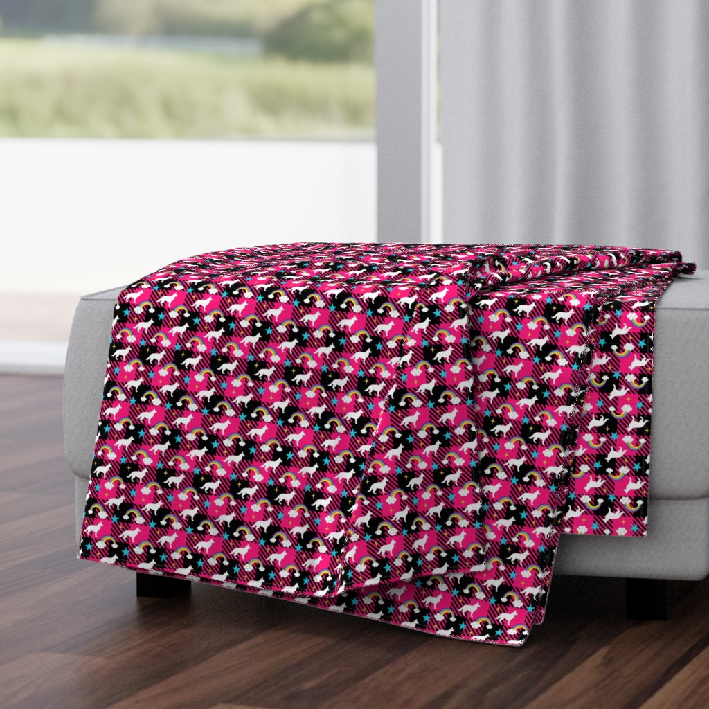 German Shepherd Pink Buffalo Plaid Small