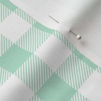 buffalo plaid mint green and white 1"