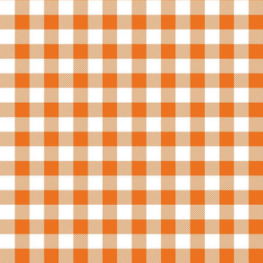 buffalo plaid orange and white 1" - great for Halloween!