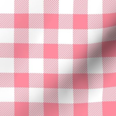 buffalo plaid pretty pink and white 1"