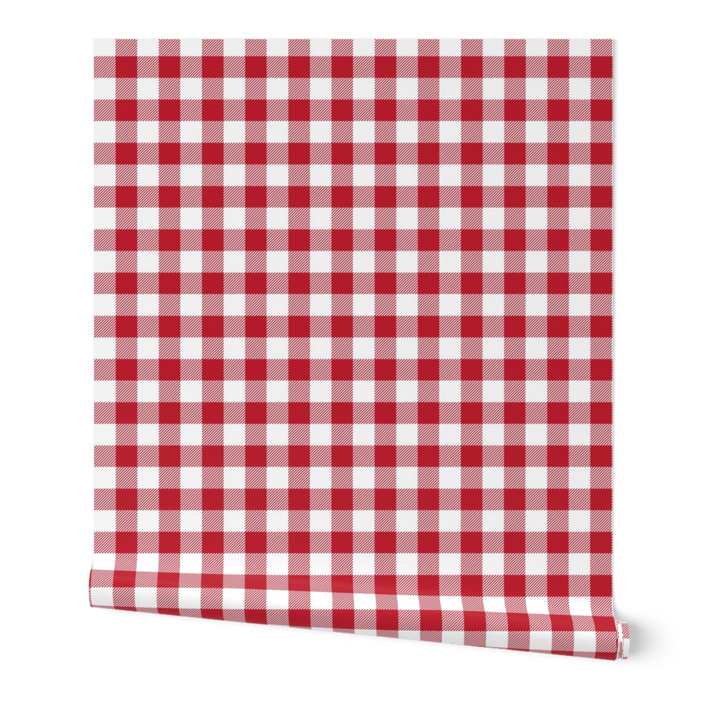 buffalo plaid red and white 1"