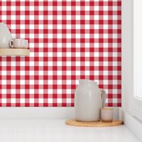 buffalo plaid red and white 1"