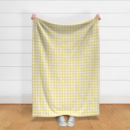 buffalo plaid sunshine yellow and white 1"