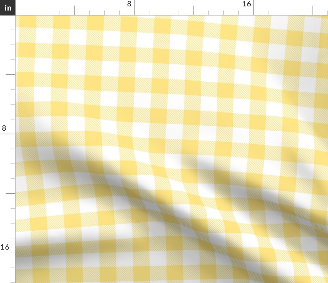 buffalo plaid sunshine yellow and white 1"