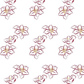 Poinsettia flower pattern single white