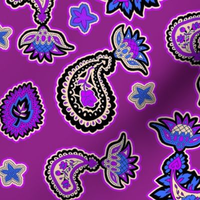 Purple and Blue Paisley