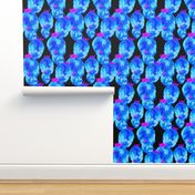 Prickly Pear Cactus Garden No. 2 in Electric Blue + Black