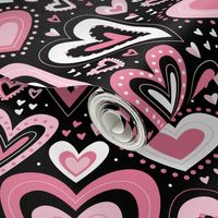 Lovely Hearts (Pink and Black)