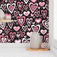 Lovely Hearts (Pink and Black)