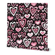 Lovely Hearts (Pink and Black)