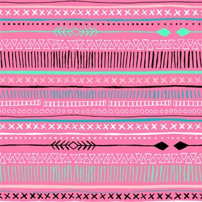 Pink Tribal Pattern Fabric, Wallpaper and Home Decor | Spoonflower
