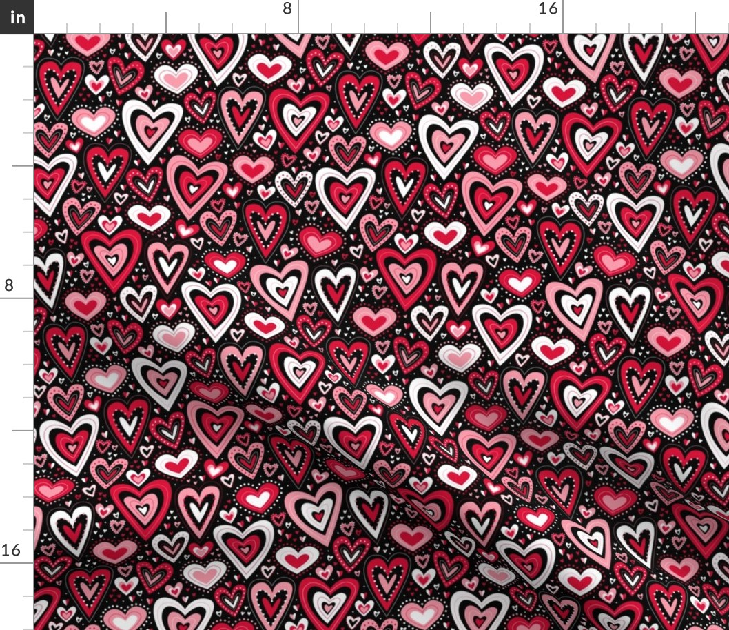 Lovely Hearts (Red and Black)