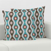 Ikat Stringed Beads Teal Brown Orange Grey