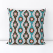 Ikat Stringed Beads Teal Brown Orange Grey