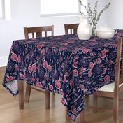 orchid and navy shabby batik flower meadow