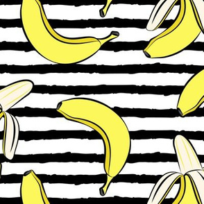 (jumbo scale) bananas on stripes (black)