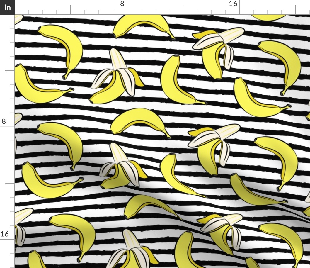 (jumbo scale) bananas on stripes (black)