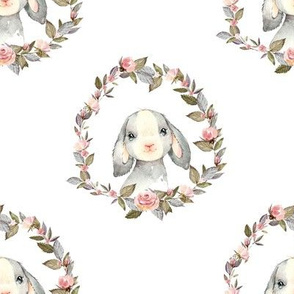 8" Pink Bunny with Free Falling Flowers