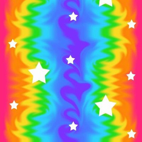 Rainbow Tie Dye Wave Stars