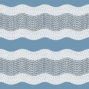 Wavy River 1 in Smoky Blue and Gray