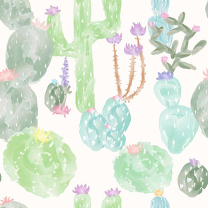 Desert Cacti + Succulents in Pastel Multi