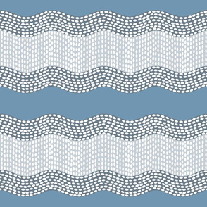 Wavy River 5 in Gray and Blue