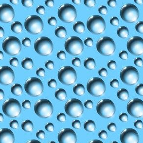 Drops of water on a light blue background