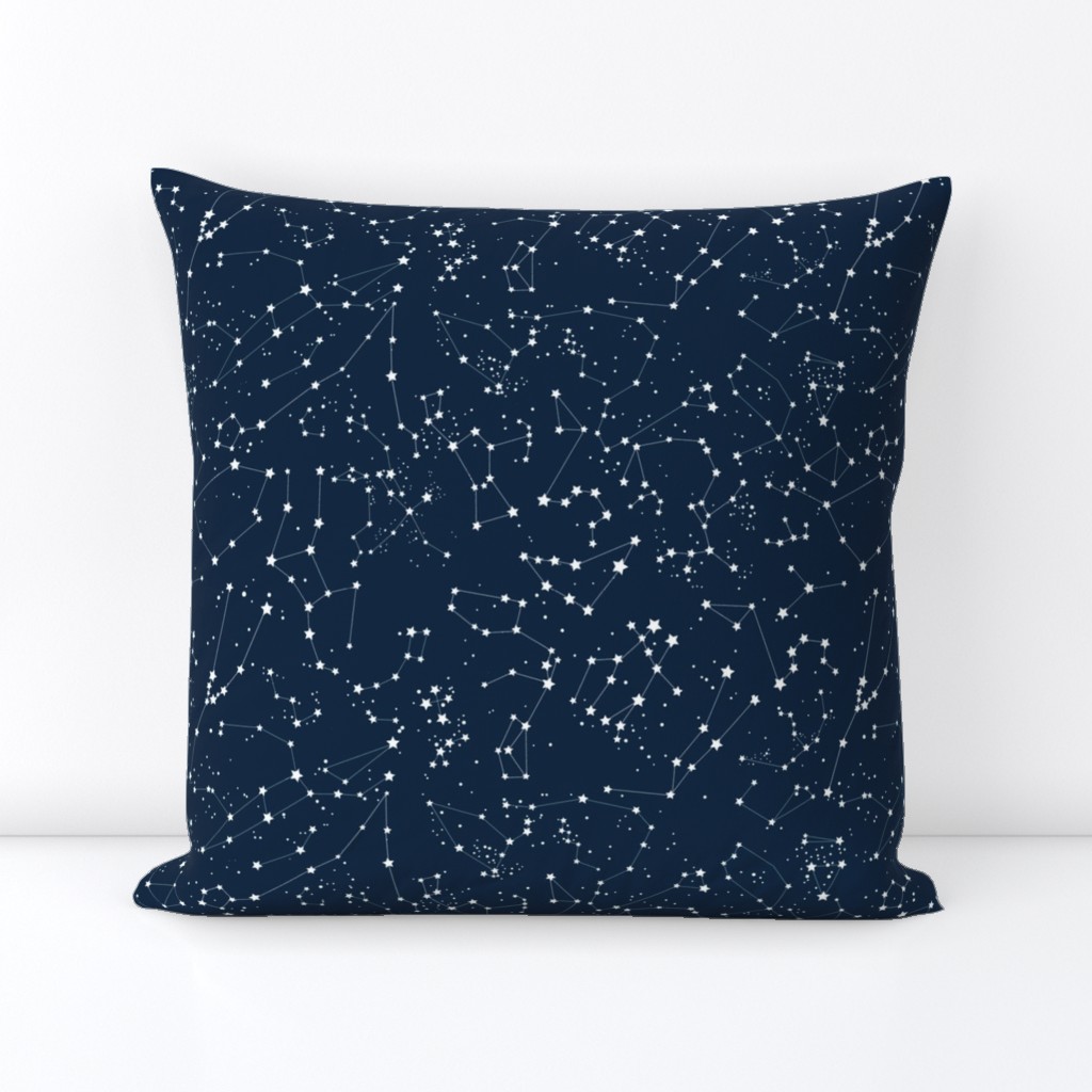 Constellations - white stars - navy blue background