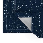 Constellations - white stars - navy blue background