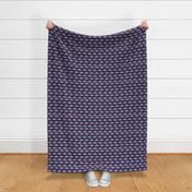 Yarrow Navy - Modern Floral - Purple Floral - Wildflower pattern-ch