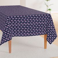 Yarrow Navy - Modern Floral - Purple Floral - Wildflower pattern-ch