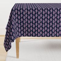 Yarrow Navy - Modern Floral - Purple Floral - Wildflower pattern-ch