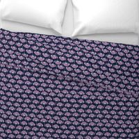 Yarrow Navy - Modern Floral - Purple Floral - Wildflower pattern-ch