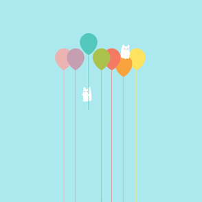 Fluffy bunnies and the rainbow balloons