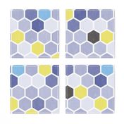 18-7L Hexagon || Purple Lilac grunge Chartreuse Green Yellow _ Miss Chiff Designs 