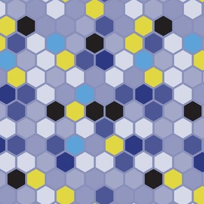 18-7AK Hexagon Plum Blue Purple || Dots Spots Lilac Chartreuse Green Yellow _  Miss Chiff Designs