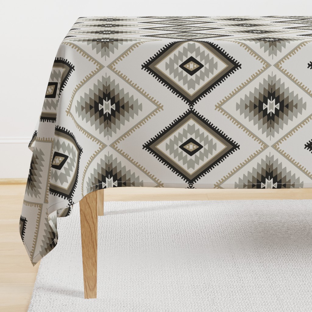 Brown and beige aztec southwestern