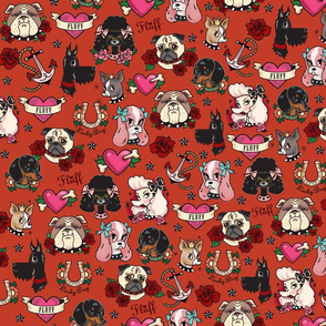 Tattoo Pooch - Red- LARGE