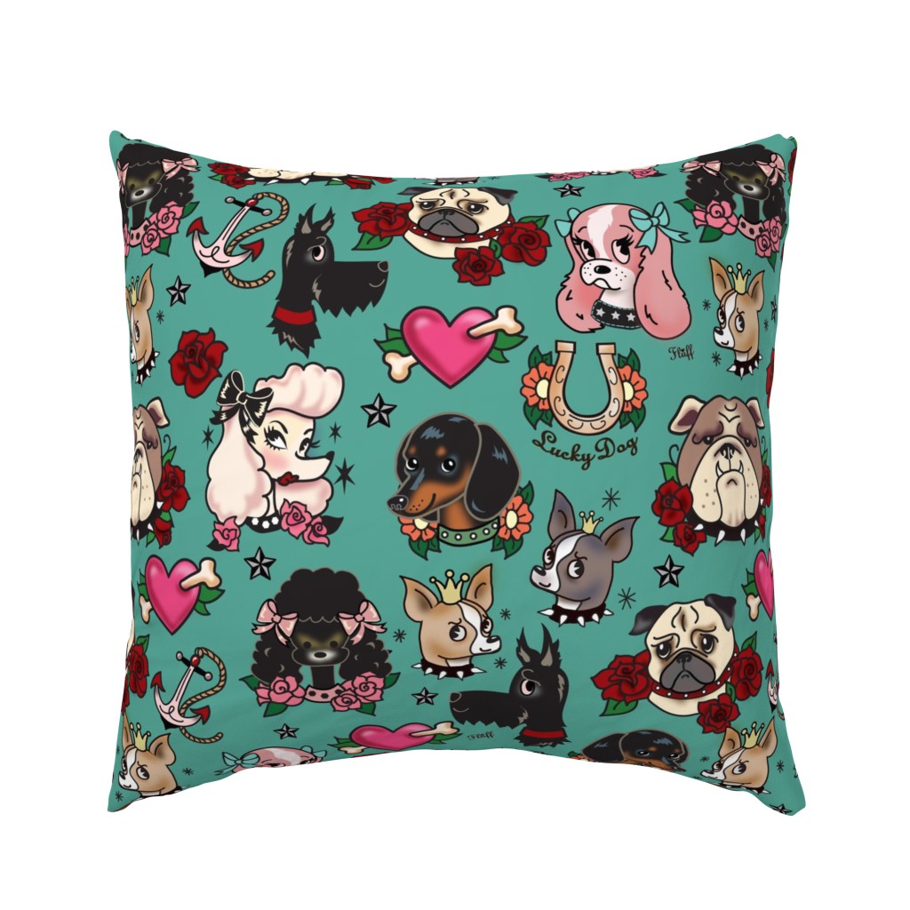 Tattoo Pooch- Teal - LARGE