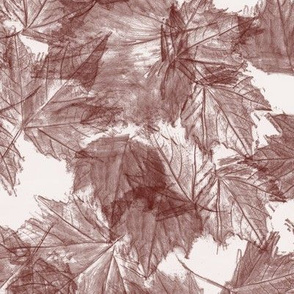 Fall leaves - burgundy white