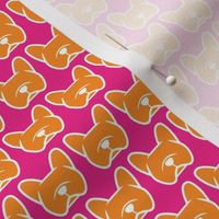 Frenchies in pink and orange! Fun French Bulldog fabric! 