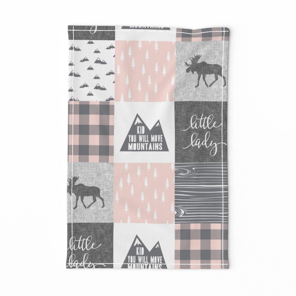 Little lady / Kid you will move mountains - light  pink and grey