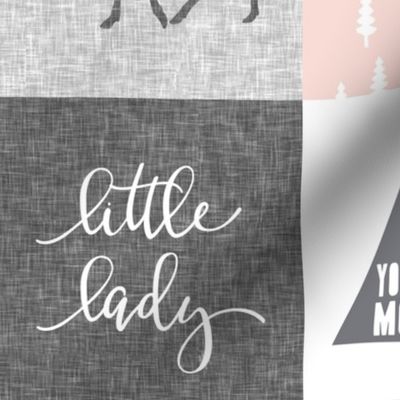 Little lady / Kid you will move mountains - light  pink and grey