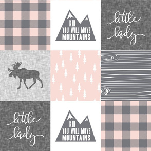 Little lady / Kid you will move mountains - light  pink and grey