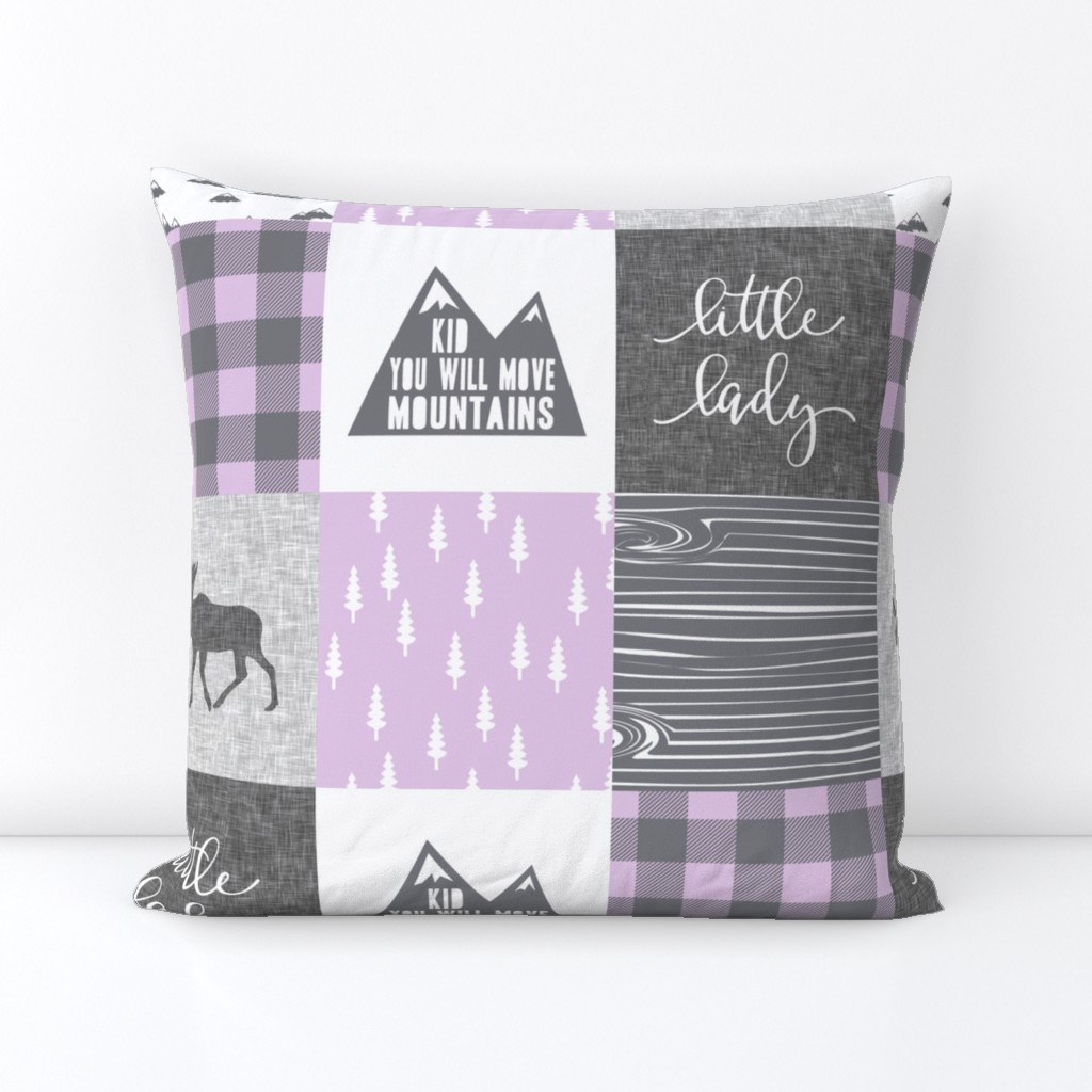 Little lady and kid you will move mountains - purple and grey 