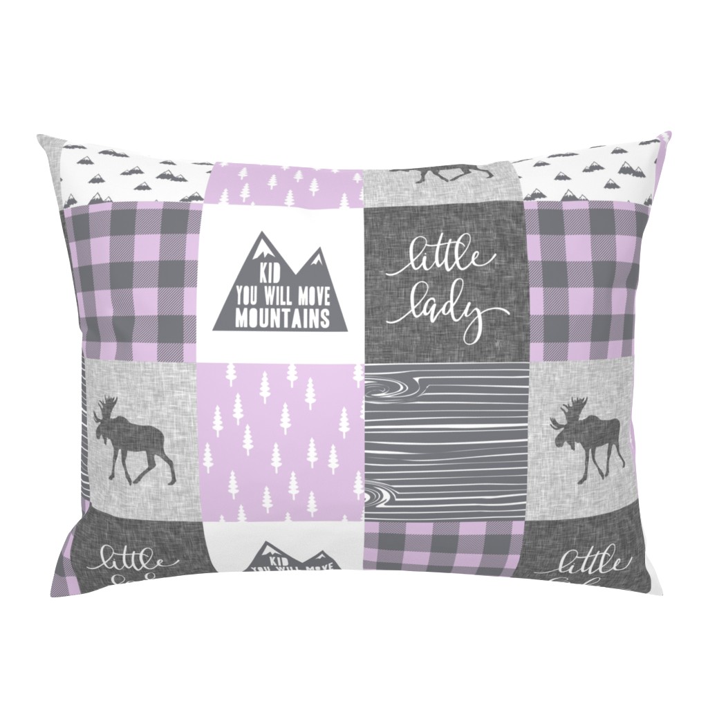 Little lady and kid you will move mountains - purple and grey 