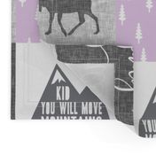 Little lady and kid you will move mountains - purple and grey 