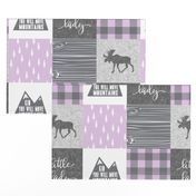 Little lady and kid you will move mountains - purple and grey 