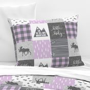 Little lady and kid you will move mountains - purple and grey 