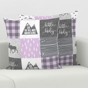 Little lady and kid you will move mountains - purple and grey 